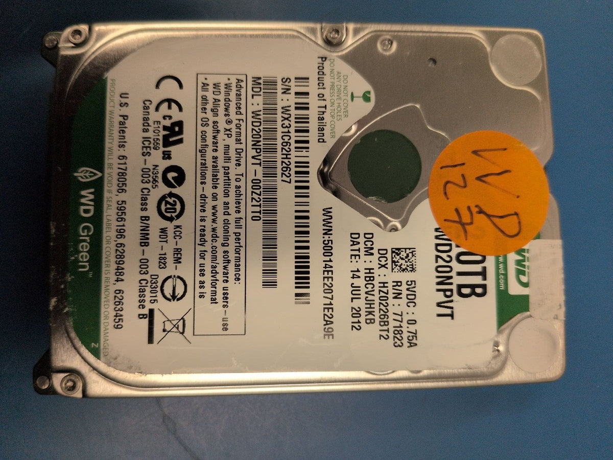 WD127 drive label (front)