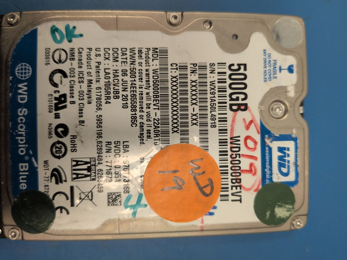 WD19 drive label (front)