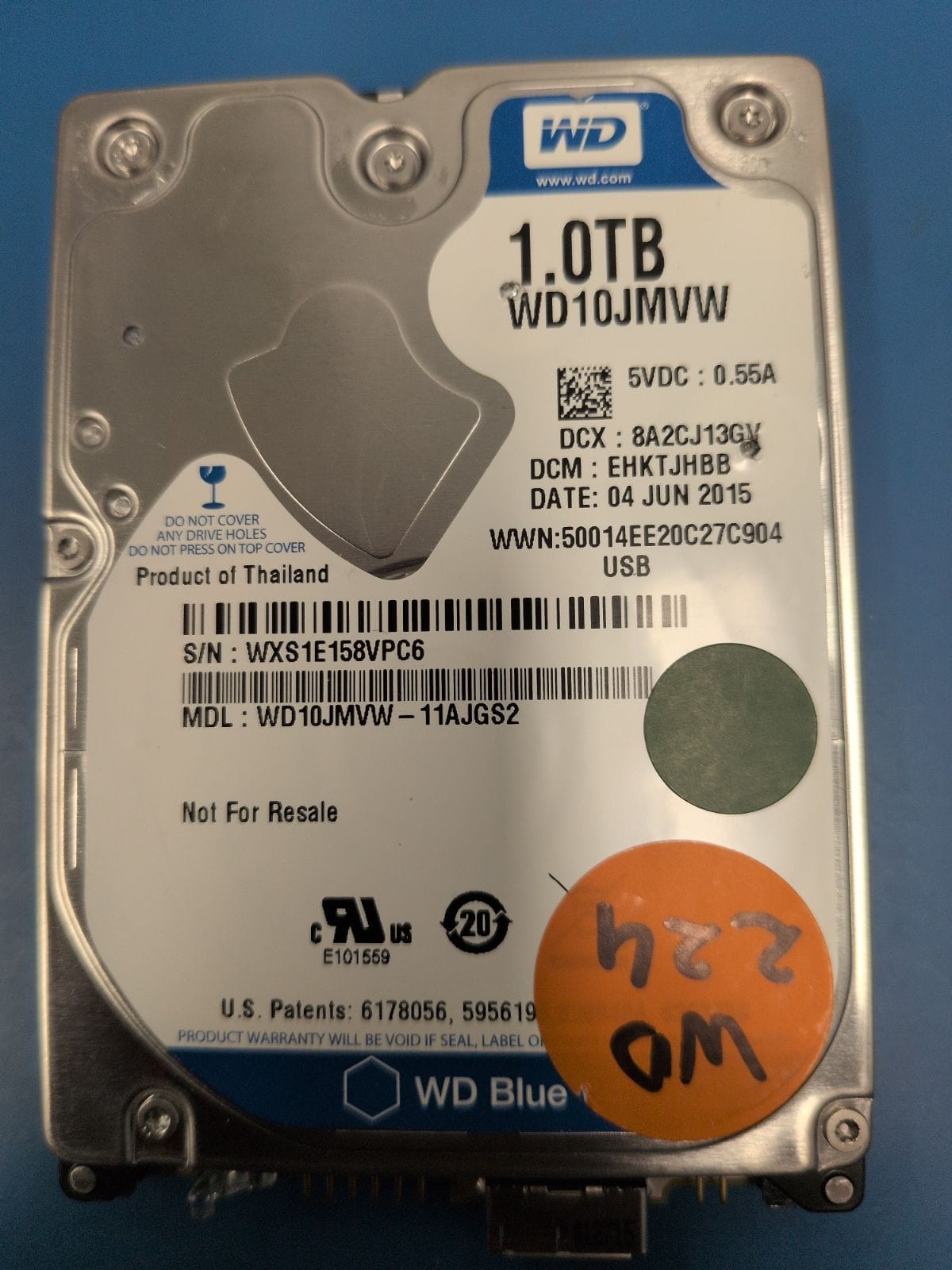 WD224 drive label (front)