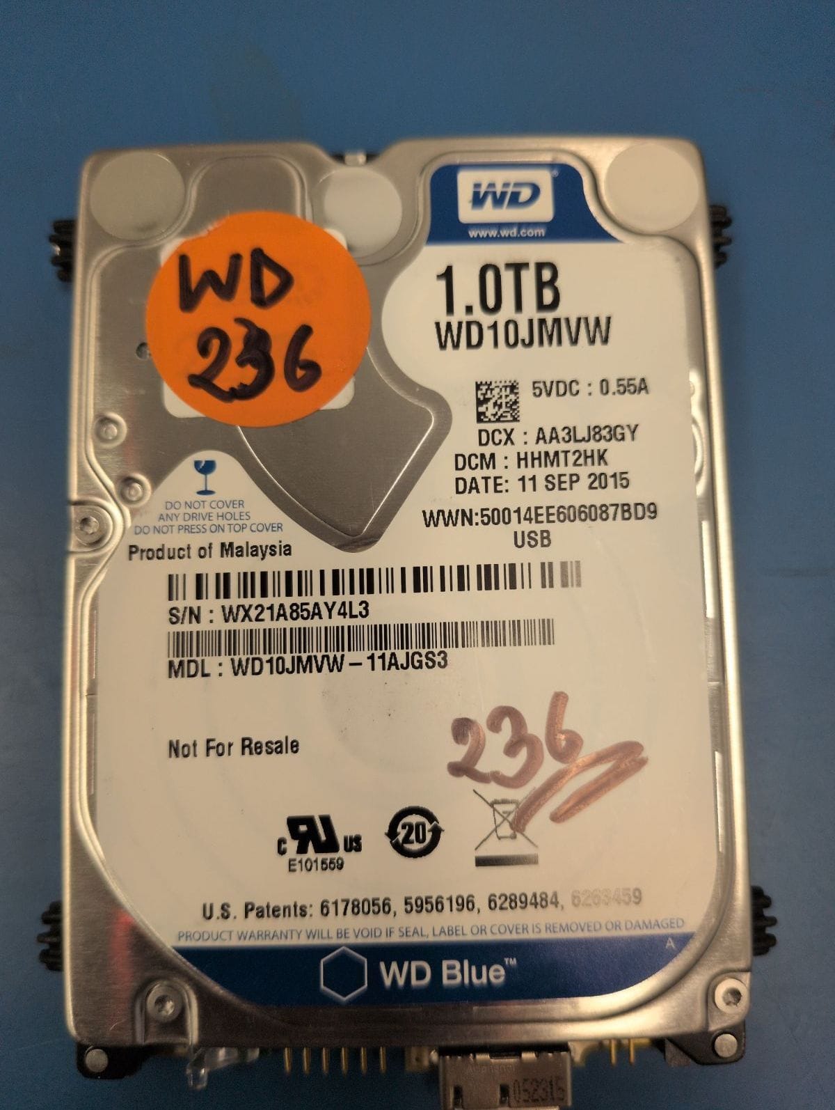 WD236 drive label (front)