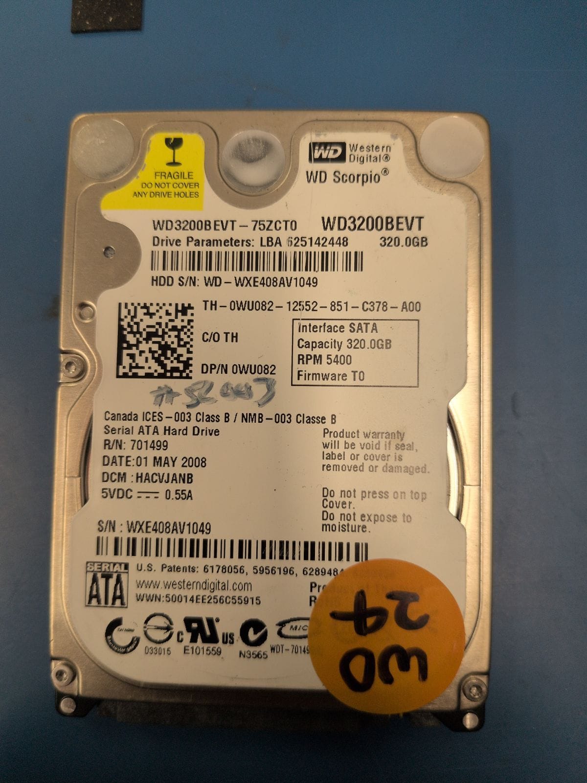 WD24 drive label (front)