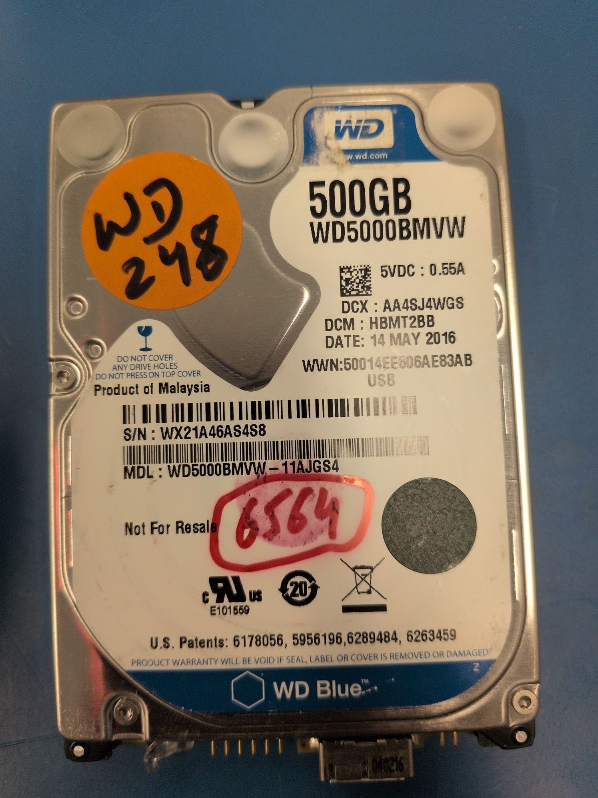 WD248 drive label (front)