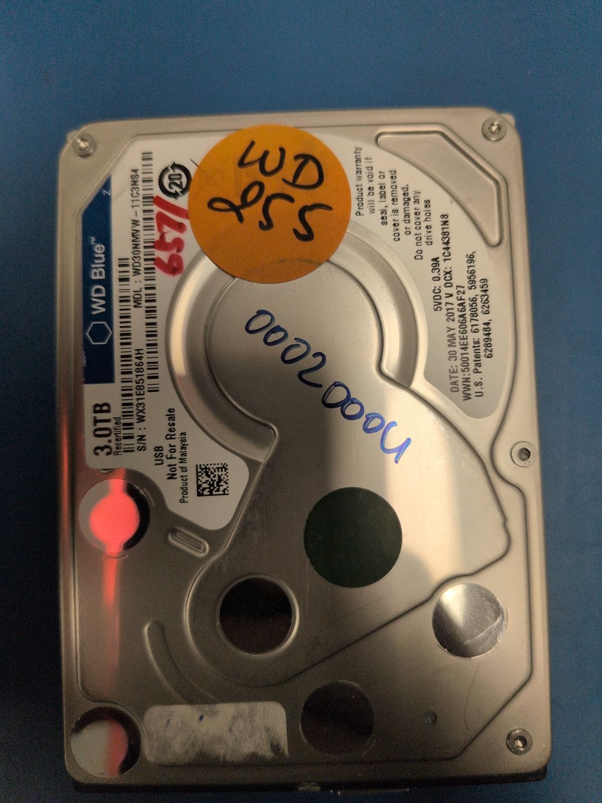 WD255 drive label (front)