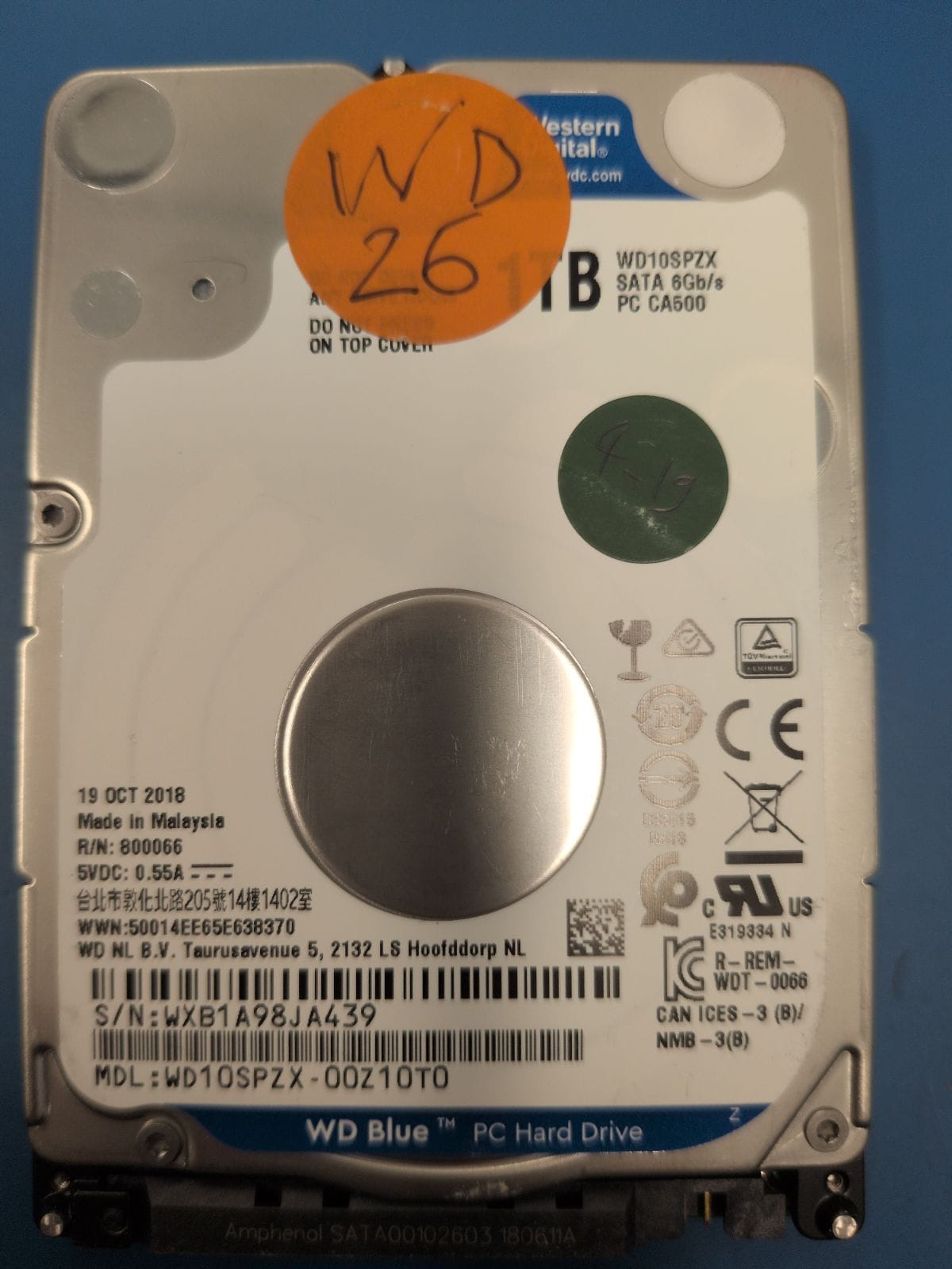 WD26 drive label (front)