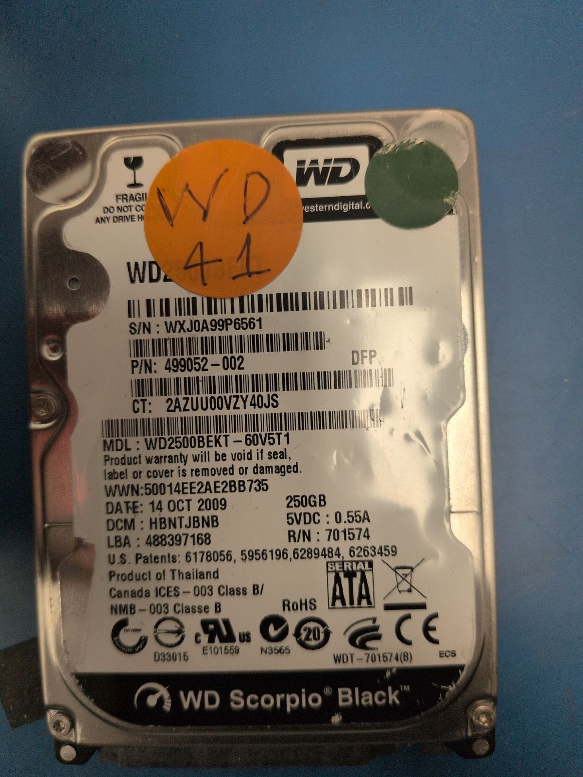 WD41 drive label (front)