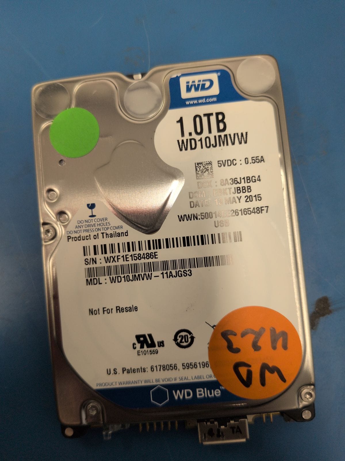 WD423 drive label (front)
