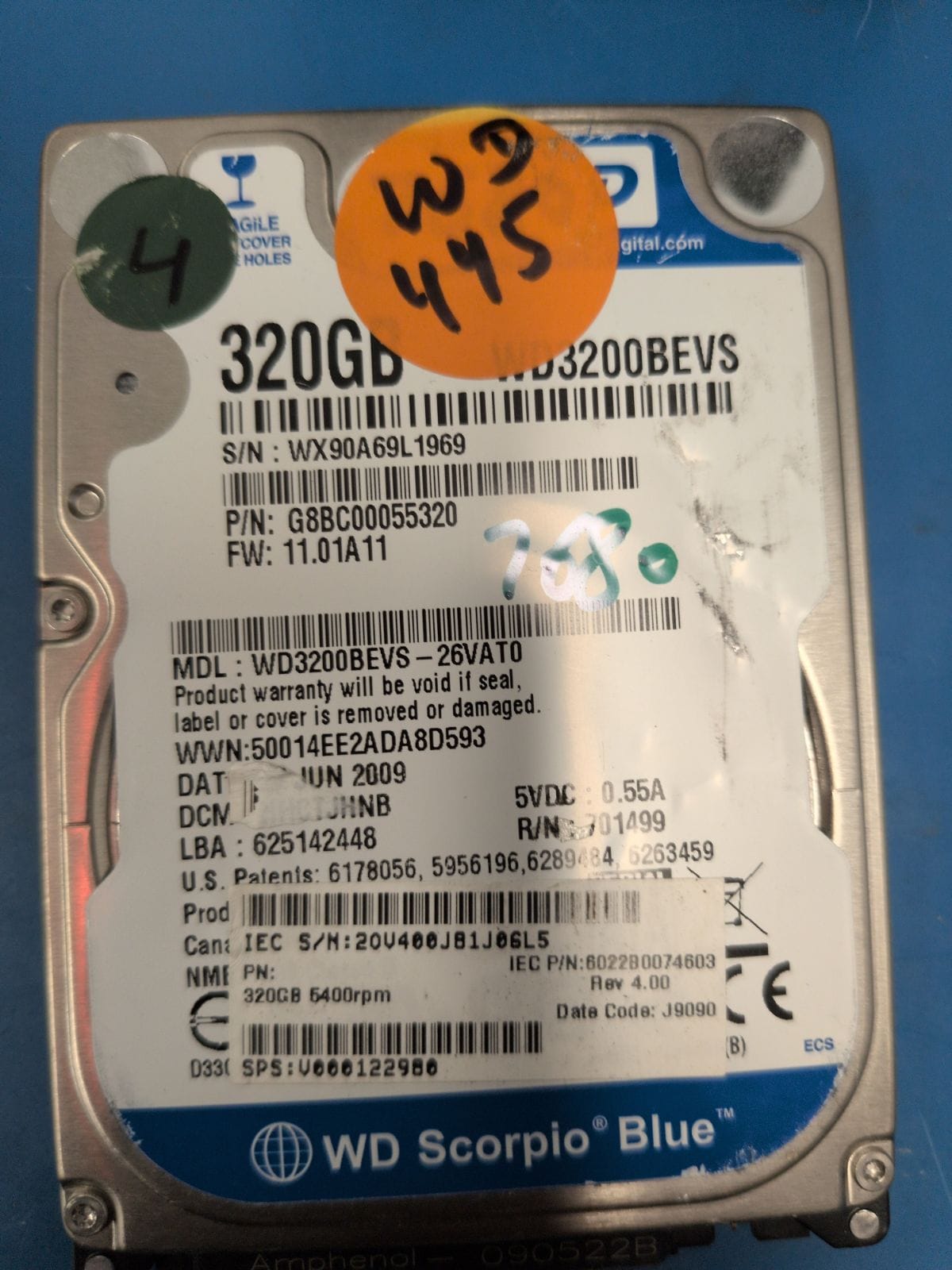 WD445 drive label (front)