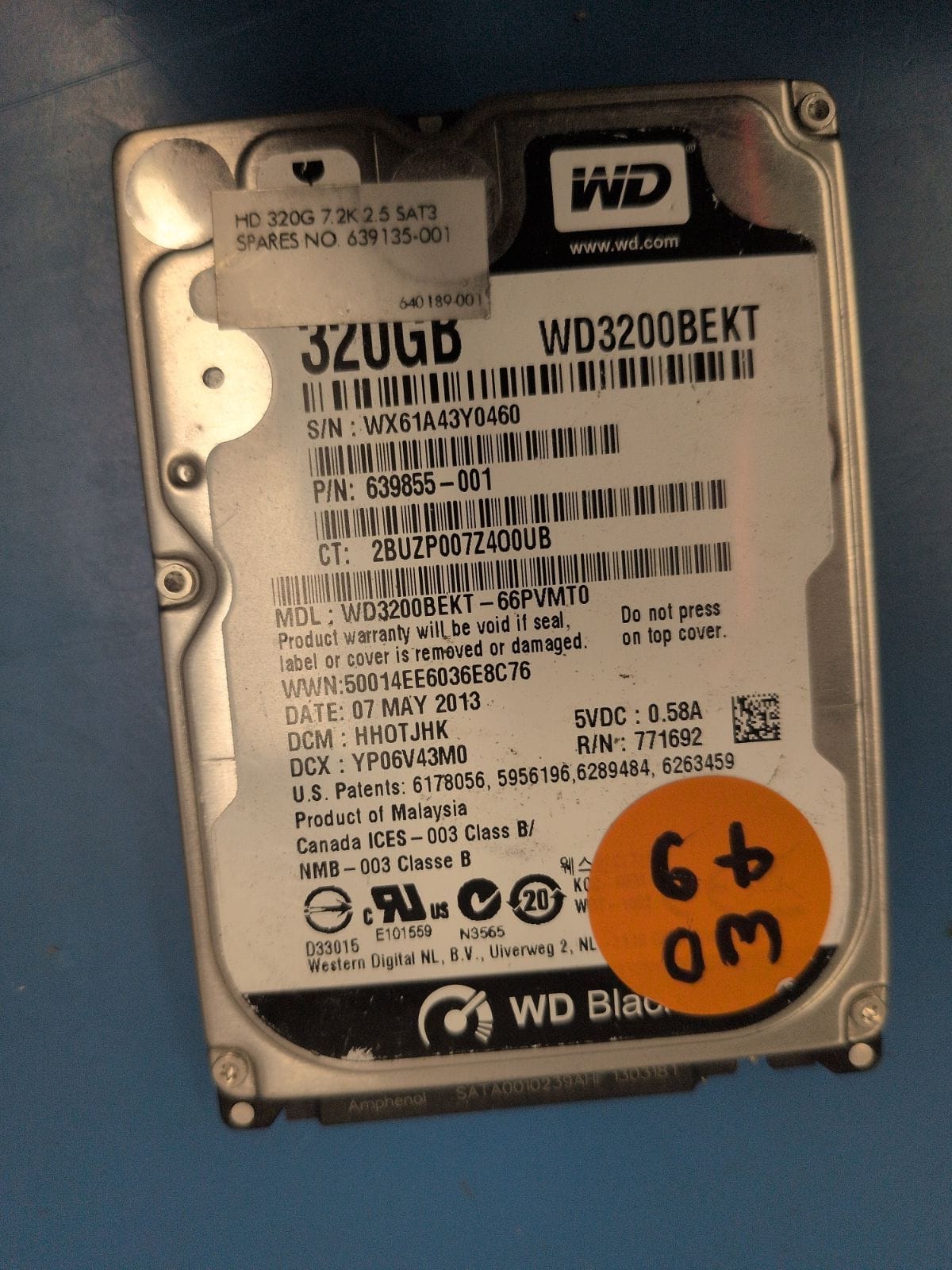 WD49 drive label (front)