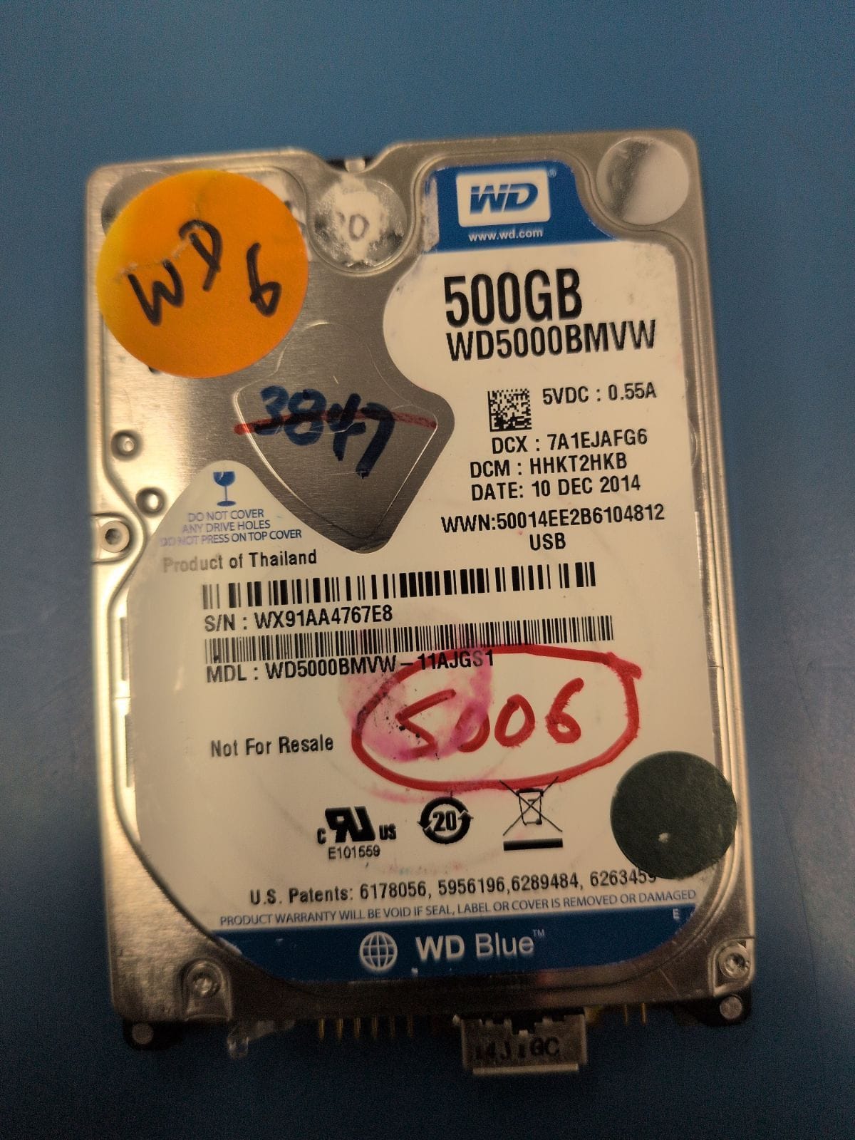 WD6 drive label (front)