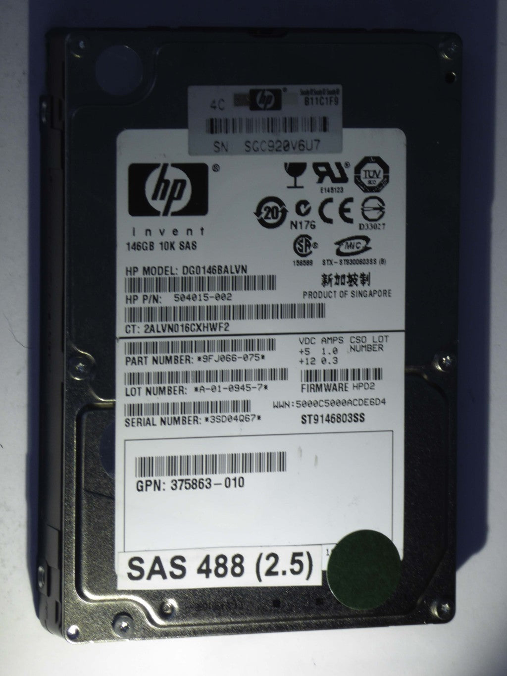 HP DG0146BALVN  9FJ066-075 Drives