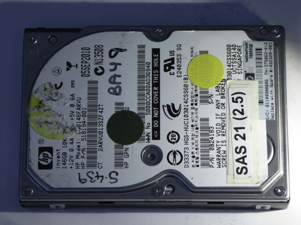 HP DG0146FARVU  0B24183 Drives