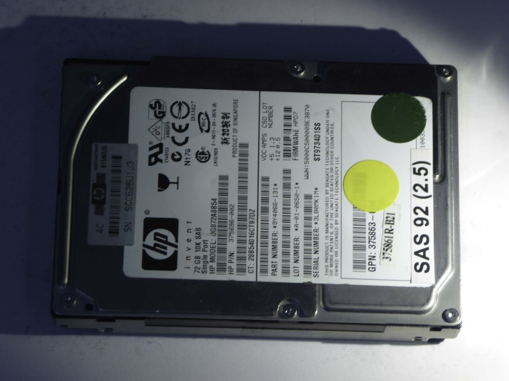 HP DG072A8B54  9Y4066-131 Drives