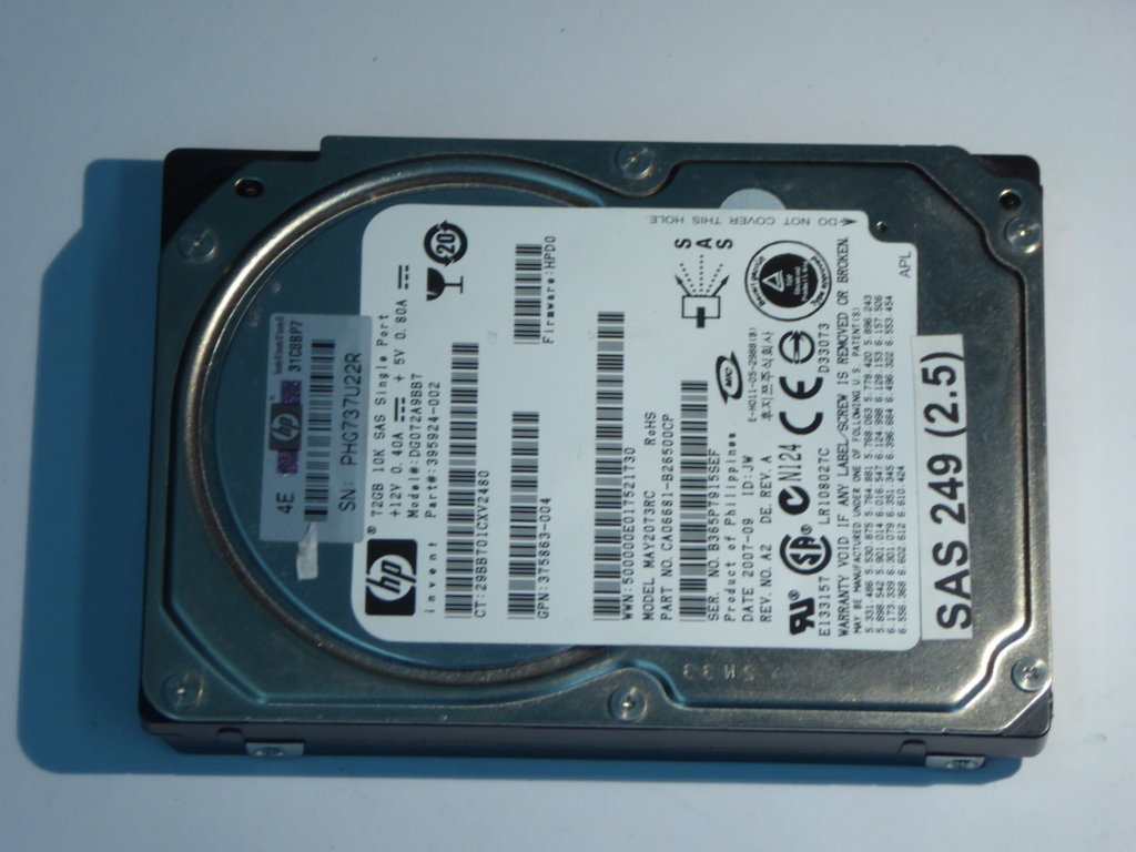 HP DG072A9BB7  395924-002 Drives