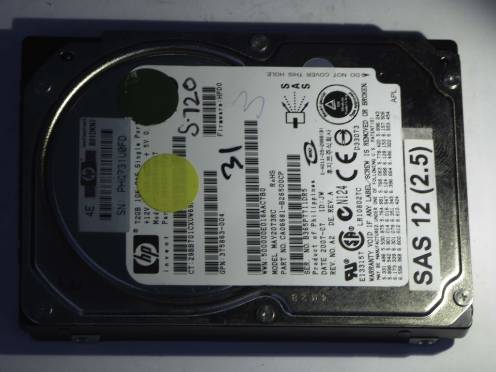 HP DG072A9BB7  CA06681-B26500CP Drives