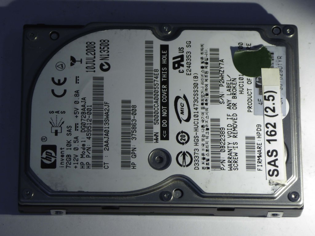 HP DG072BAAJA  0B22389 Drives