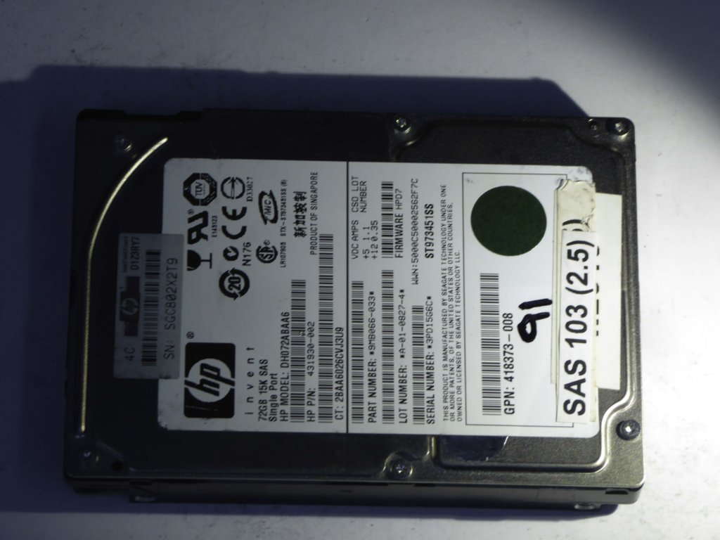 HP DH072ABAA6  9MB066-033 Drives