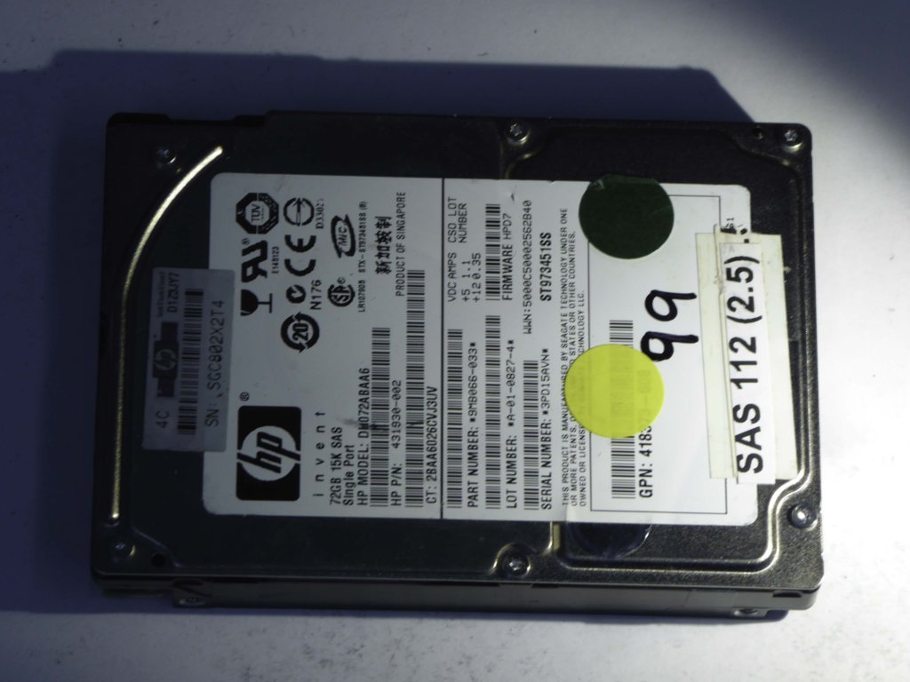 HP DH072ABAA6  9MB066-033 Drives