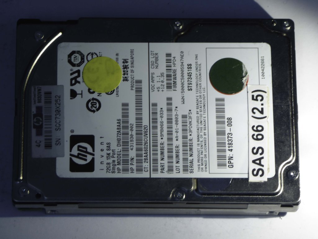 HP DH072ABAA6  9MB066-033 Drives