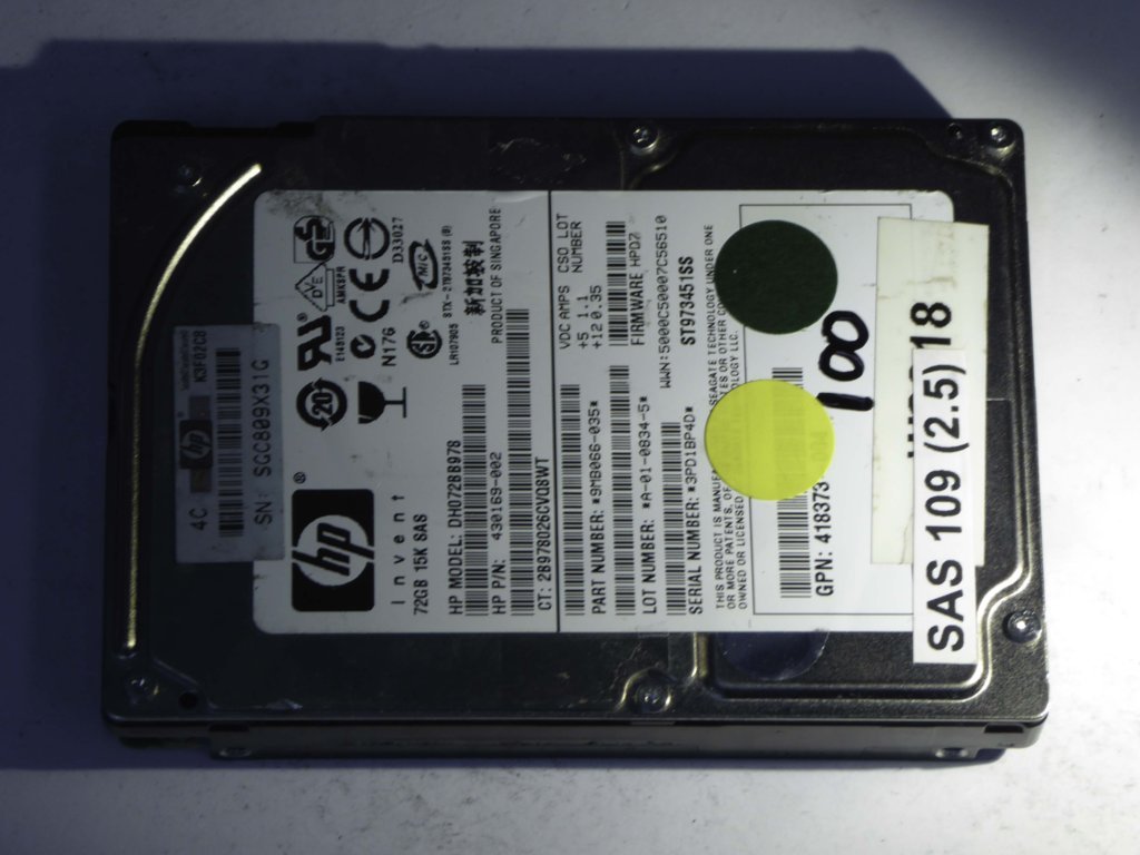 HP DH072BB978  9MB066-035 Drives