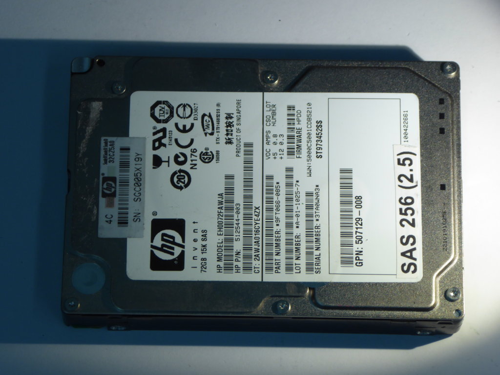 HP EH0072FAWJA  512544-003 Drives