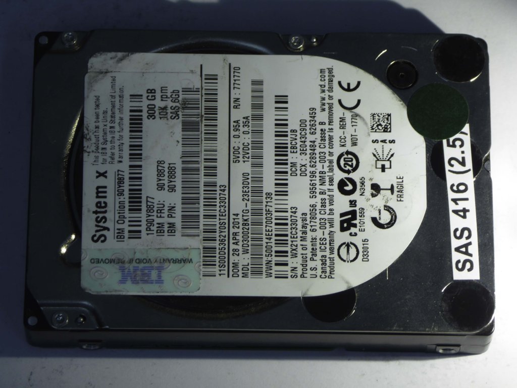 IBM WD3002BKTG-23E3DV0  90Y8881 Drives