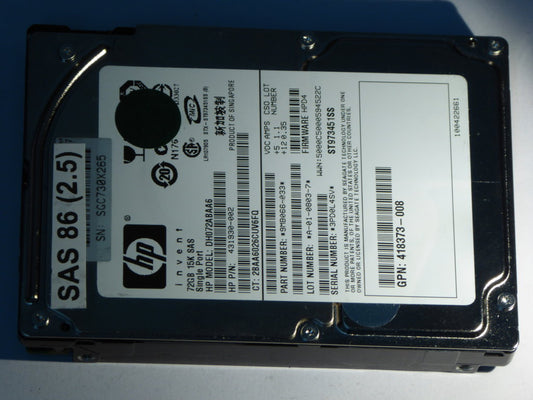 HP DH072ABAA6  9MB066-033 Drives