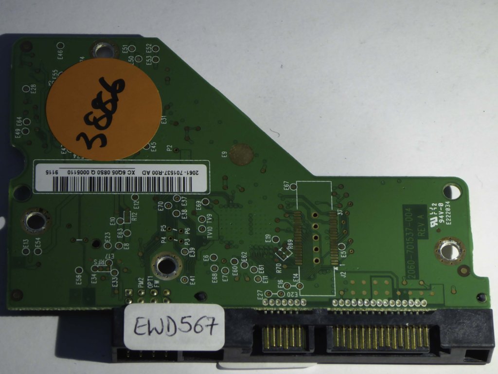 Western Digital WD10EACS-22D6B0 2060-701537-004 REV A  PCB for Sale