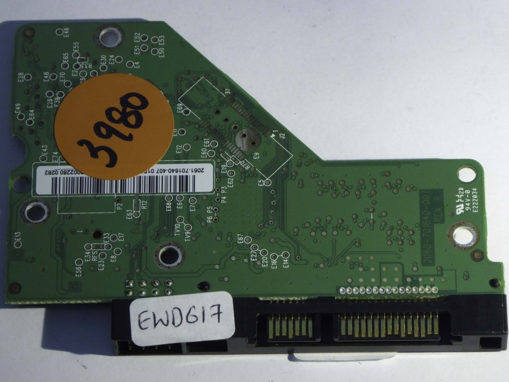 Western Digital WD10EADS-11M2B2 2060-701640-007 REV A  PCB for Sale