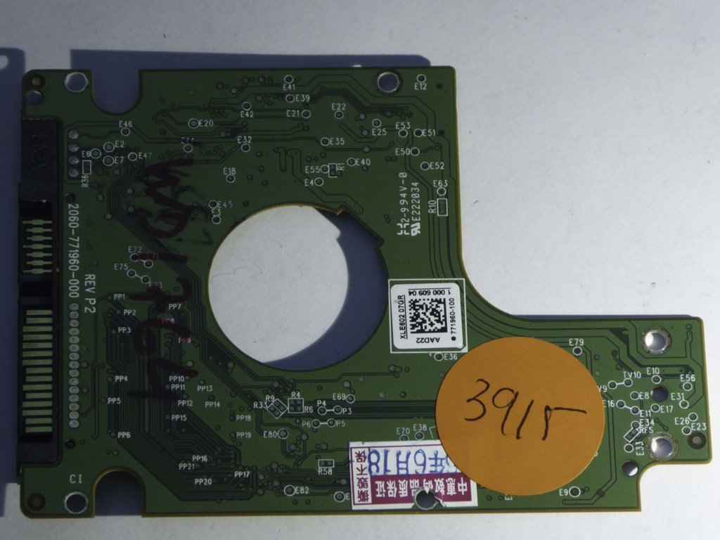 Western Digital WD10JPVX-00JC3T0 2060-771960-000 REV P2  PCB for Sale