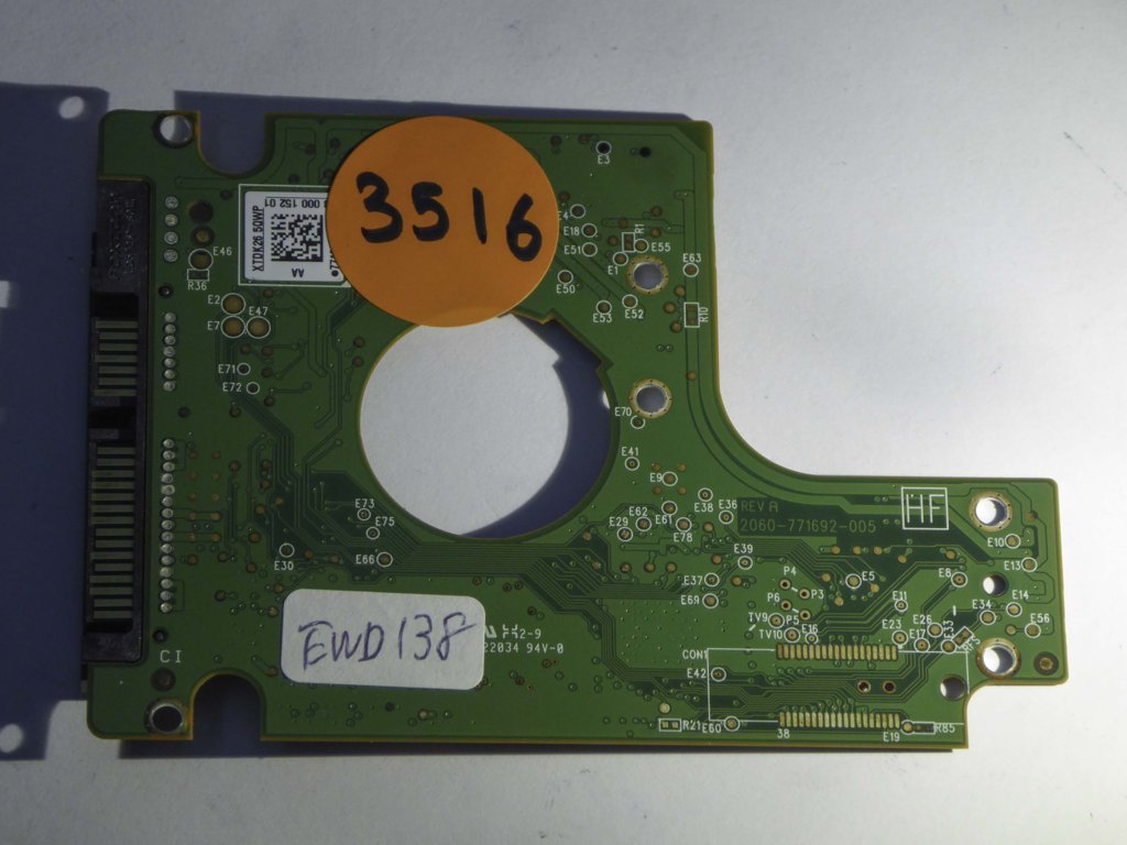 Western Digital WD10TPVT-00U4RT1 2060-771692-005 REV A  PCB for Sale