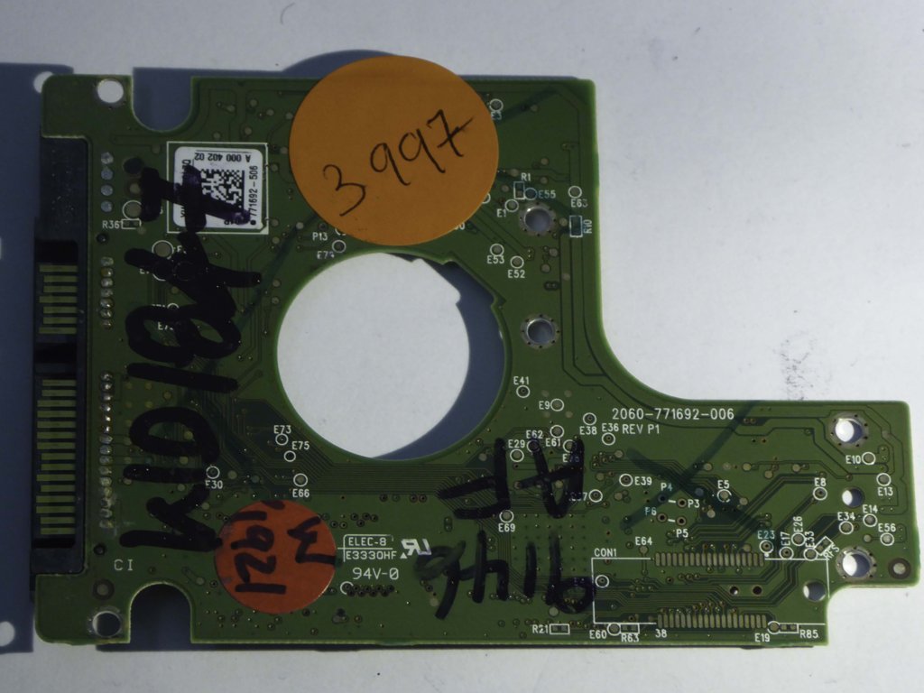 Western Digital WD2500BEKT-75VMT0 2060-771692-006 REV P1  PCB for Sale