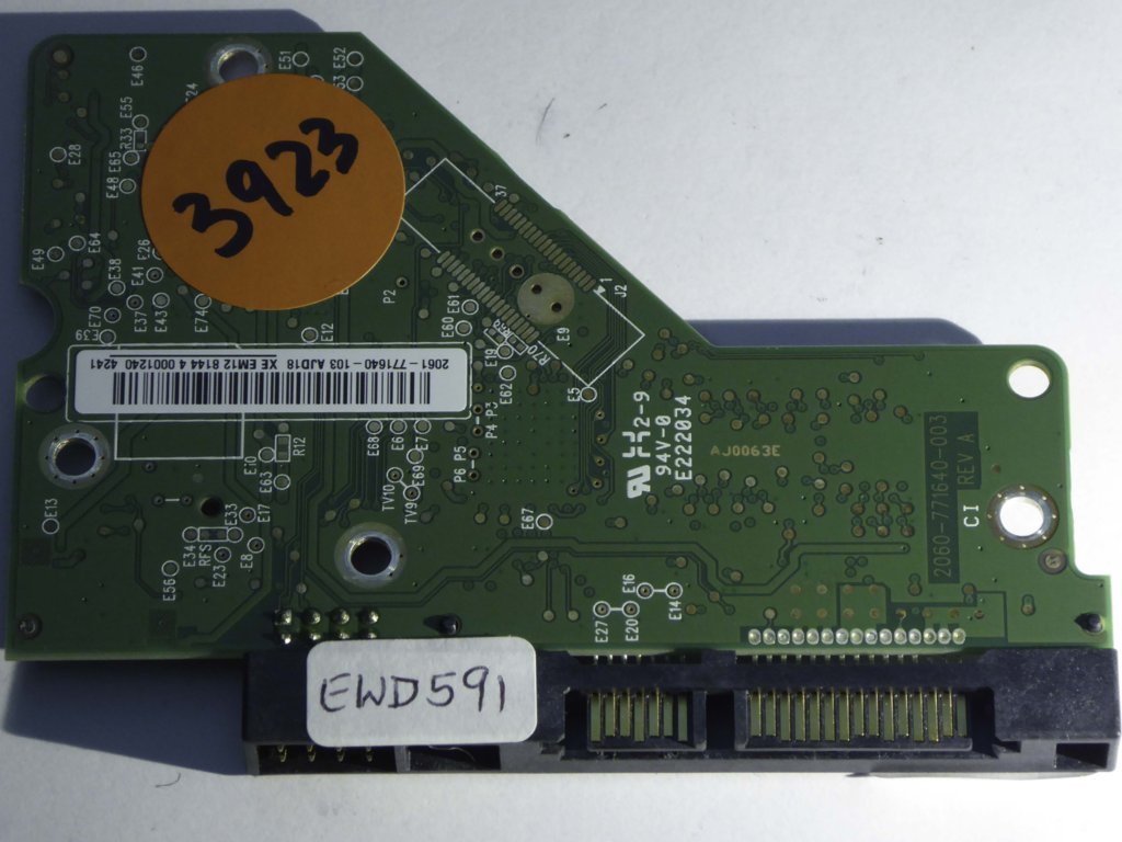Western Digital WD5000AAKX-08U6AA0 2060-771640-003 REV A  PCB for Sale