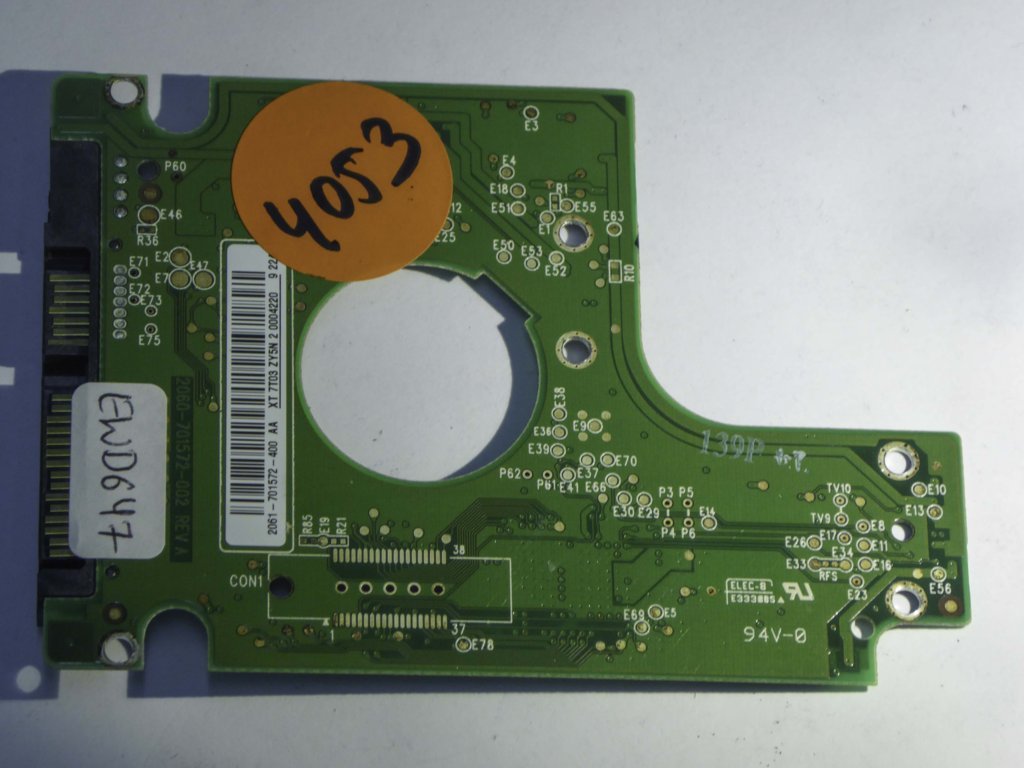 Western Digital WD5000BEVT-11ZAT0 2060-701572-002 REV A  PCB for Sale