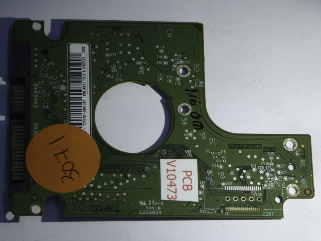 Western Digital WD5000BEVT-22A0RT0 2060-771672-004 REV A  PCB for Sale