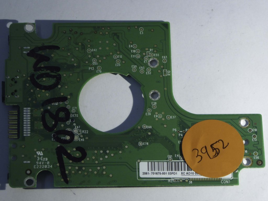 Western Digital WD5000BMVV-11A1CS0 2060-701675-001 REVP1  PCB for Sale