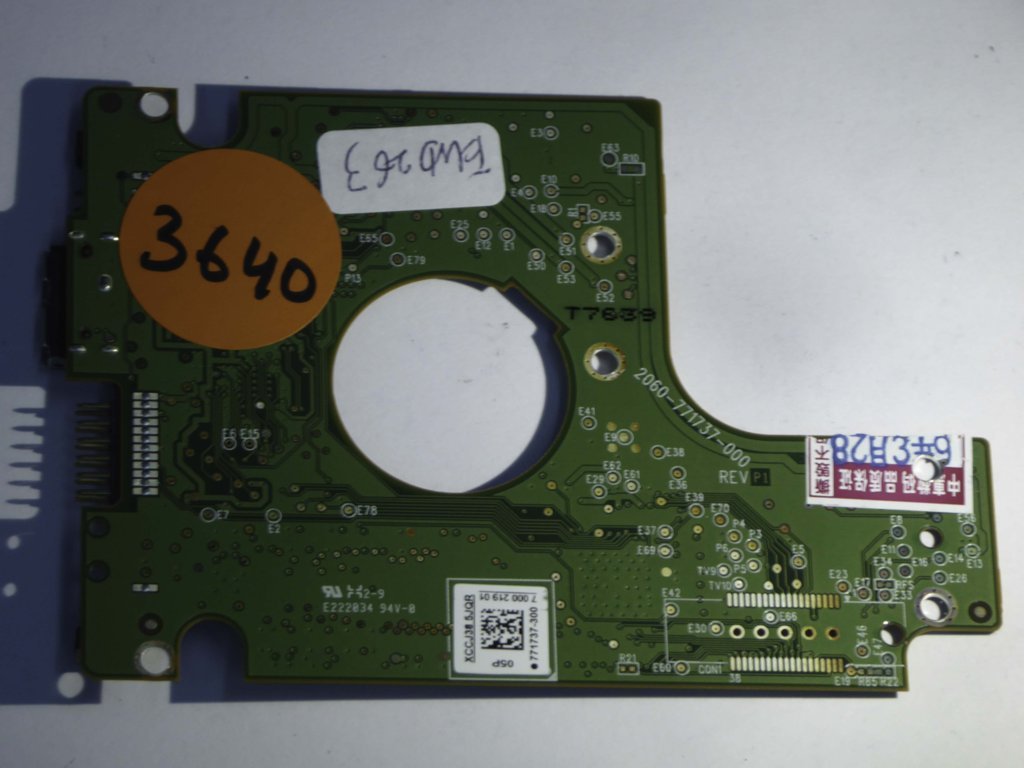 Western Digital WD5000BMVW-11AMCS0 2060-771737-000 REV P1  PCB for Sale