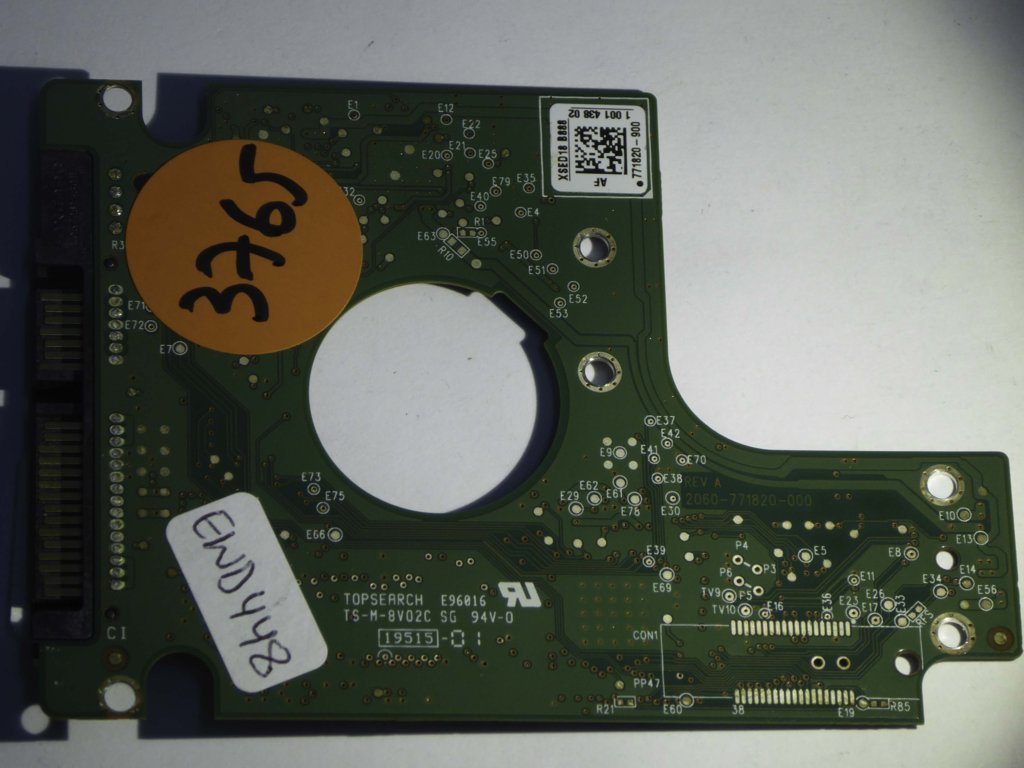 Western Digital WD5000BPVT-75HXZT3 2060-771820-000 REV A  PCB for Sale