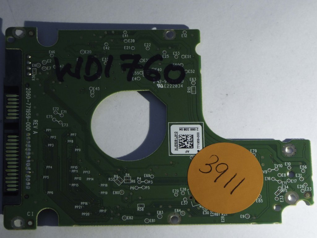Western Digital WD5000LPVX-22V0TT0 2060-771959-000 REV A  PCB for Sale