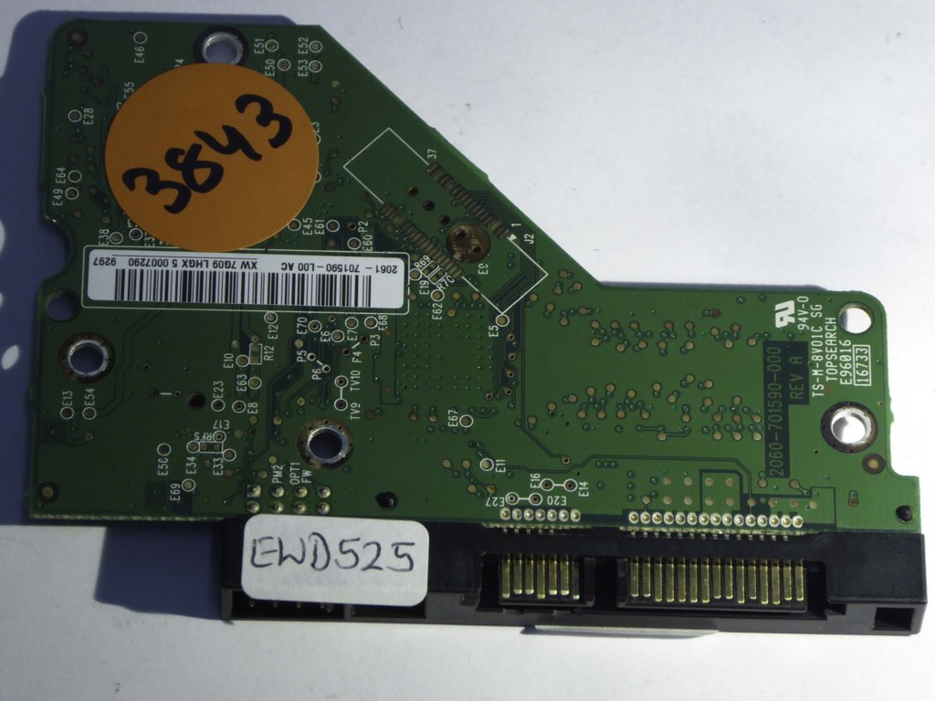 Western Digital WD6400AAKS-22A7B2 2060-701590-000 REV A  PCB for Sale