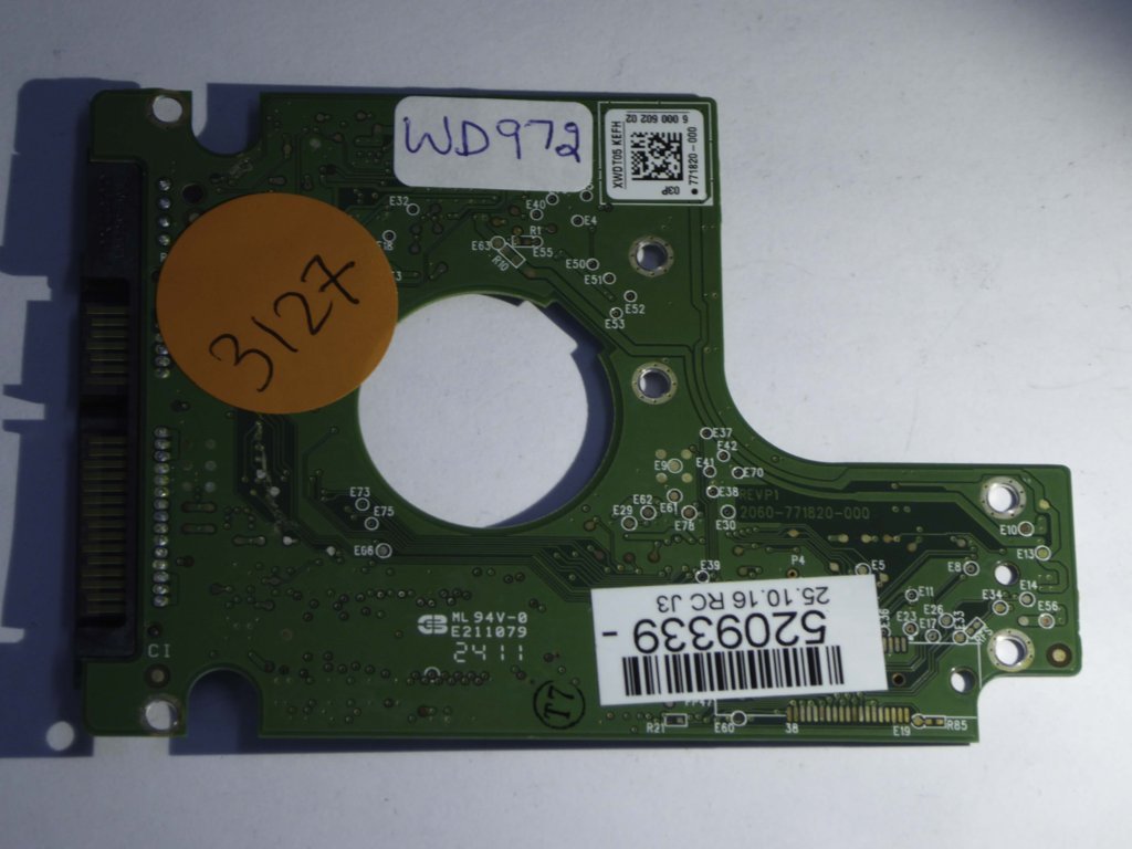 Western Digital WD7500BPVT-22HXZT3 2060-771820-000 R4EV P1  PCB for Sale