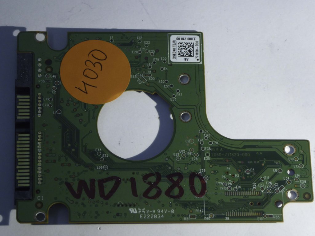 Western Digital WD7500BPVT-26HXZT3 2060-771820-000 REV A  PCB for Sale