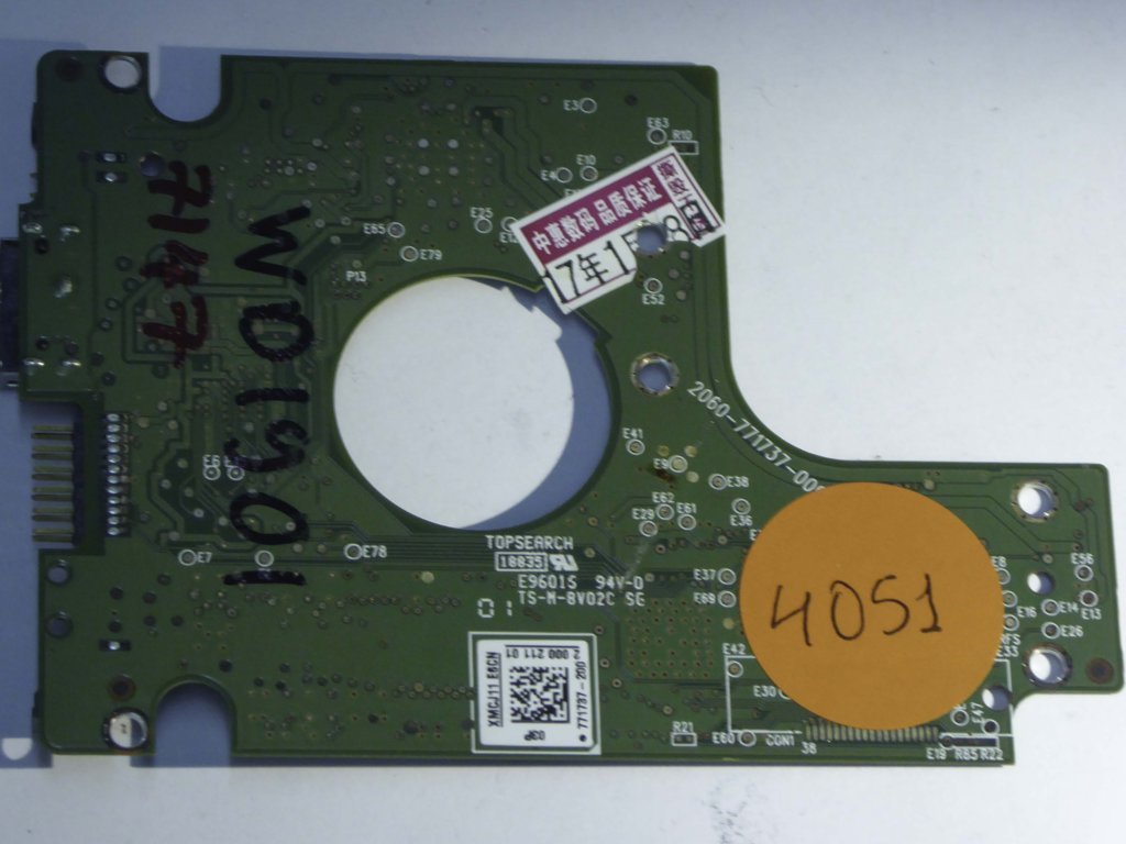 Western Digital WD7500KMVW-11ZSMS0 2060-771737-000 REV P1  PCB for Sale