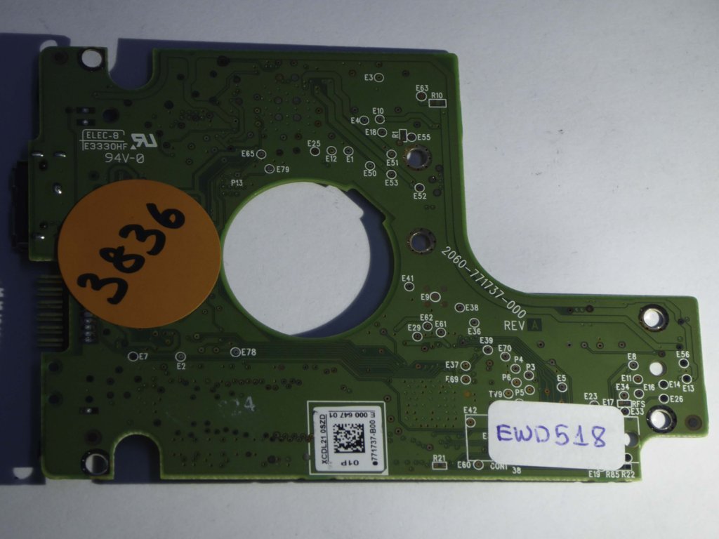 Western Digital WD7500KMVW-11ZSMS1 2060-771737-000 REV A  PCB for Sale